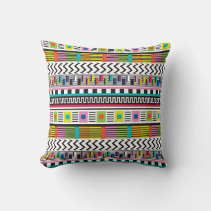Coussin Lignes Géométriques Lumineuses : Abstraites sans f