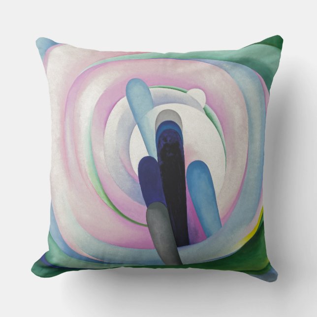 Coussin Lignes grises avec noir, bleu et jaune | O'Keeffe  (Recto)