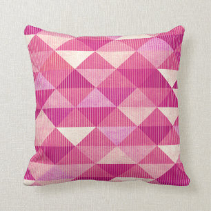 Coussin Lignes modernes fuschia géométrique de  