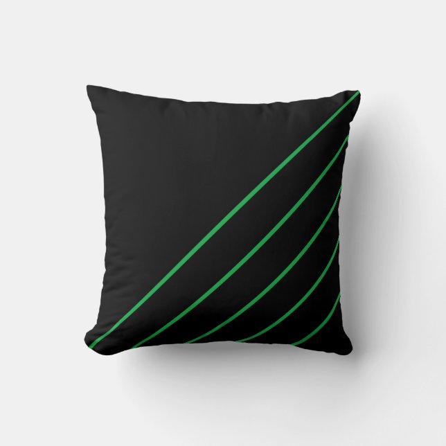 Coussin Lignes noires et vertes (Recto)