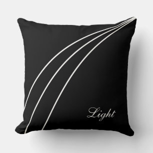 Coussin Lignes ondulées abstraites blanches modernes sur f