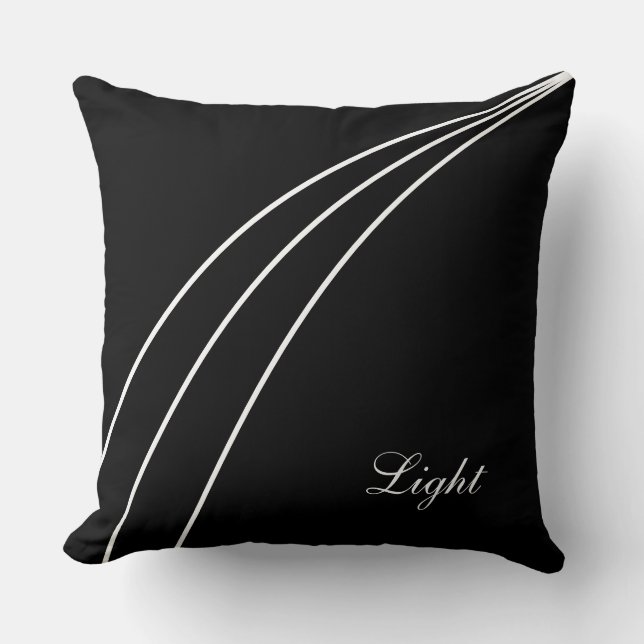Coussin Lignes ondulées abstraites blanches modernes sur f (Recto)