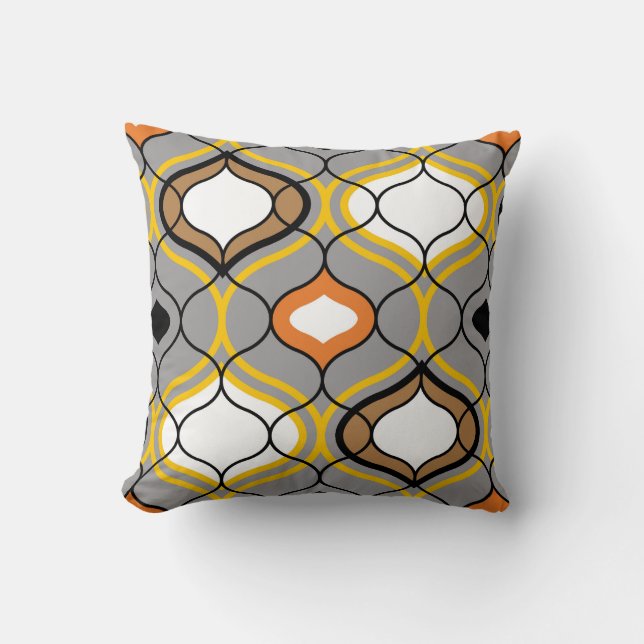 Coussin Lignes ondulées, motif géométrique transparent. (Recto)