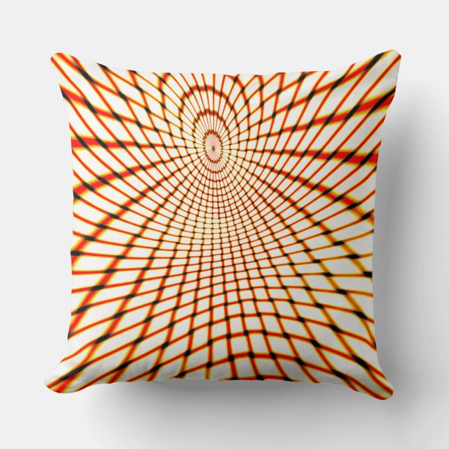 Coussin Lignes orange croisées torsadées formant cercle pe (Recto)