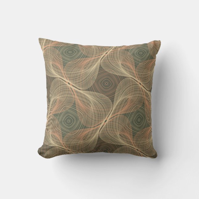 Coussin Lignes organiques formes géométriques illusion opt (Recto)