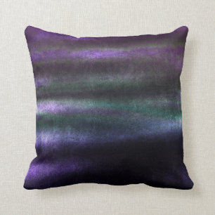 Coussin Lignes pourpres aquatiques vertes tropicales