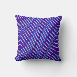 Coussin Lignes pourpres et bleues - Psychédélique, Trippy