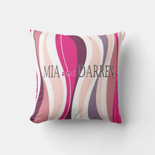 Coussin Lignes sinueuses concepteur de fuschia (Recto)