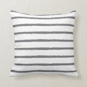 Coussin Lignes texturisées blanc gris de rayures d'ardois