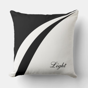 Coussin Lignes Wavy Abstraites modernes en noir et blanc