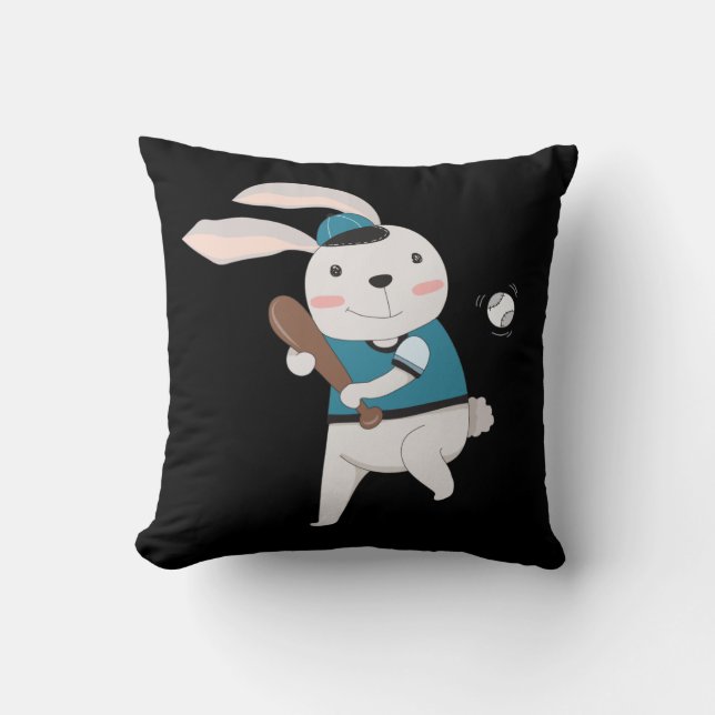 Coussin Ligue de baseball de lapin de sport T-Ball (Recto)