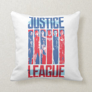 Coussin Ligue de Justice   Blue & Red Group Pop Art