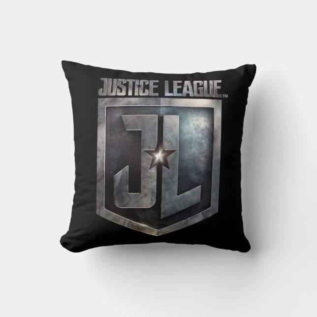 Coussin Ligue de Justice | Bouclier JL métallique (Recto)
