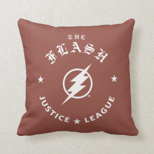 Coussin Ligue de Justice   L'Emblème Flash Retro Lightning