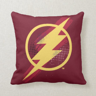 Coussin Ligue de Justice Symbole Flash brosse et demi-to