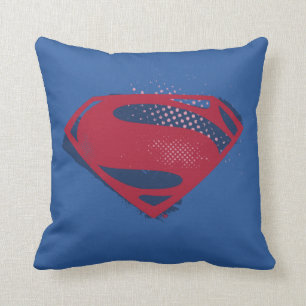 Coussin Ligue de Justice   Symbole Superman brosse et demi