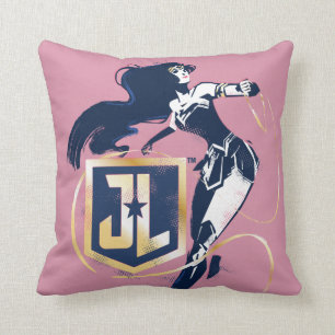 Coussin Ligue de Justice   Wonder Woman & JL Icon Pop Art