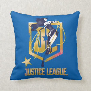 Coussin Ligue de Justice   Wonder Woman JL Logo Pop Art