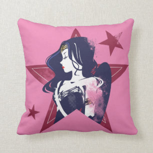 Coussin Ligue de Justice Wonder Woman & Stars Pop Art