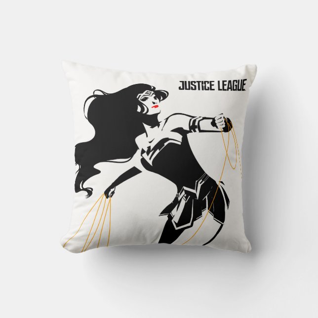 Coussin Ligue de Justice | Wonder Woman with Lasso Pop Art (Recto)