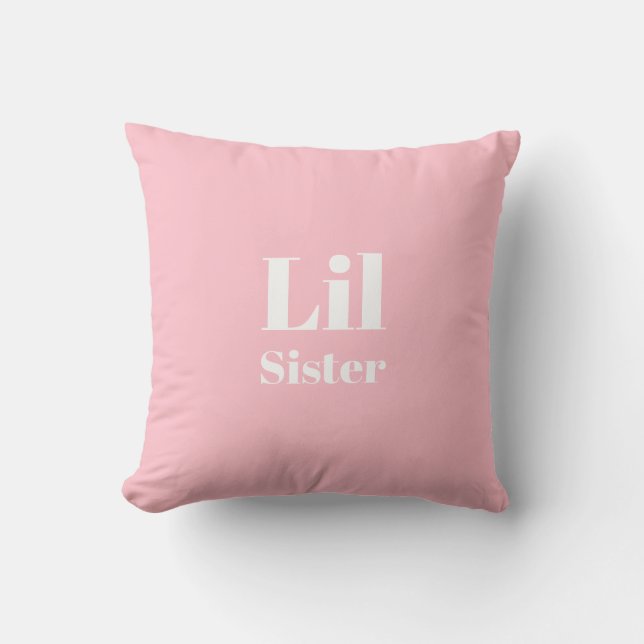 Coussin Lil Sister Pink fille blanche (Recto)