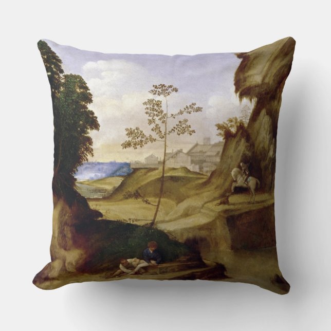 Coussin L'IL Tramonto (le coucher du soleil) (huile sur la (Recto)