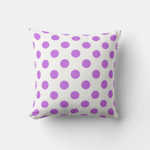 Coussin Lilac et pois blancs