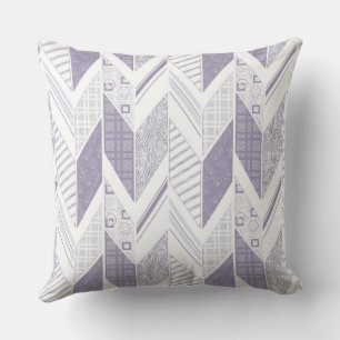 Coussin Lilac Grey Motif géométrique de patchwork pour Hom
