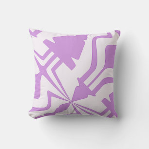 Coussin Lilac White Diagonal Abstrait Sound Wave Motif