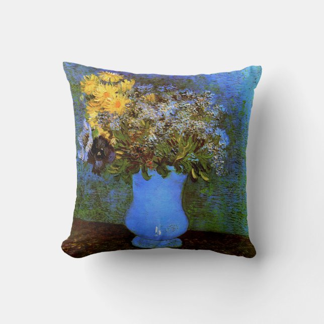 Coussin Lilacs Daisies Anemones (F322)Van Gogh Fine Art (Recto)