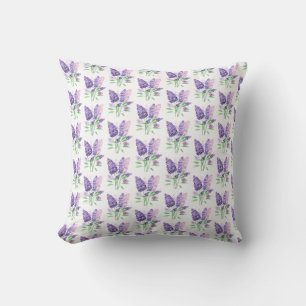 Coussin Lilacs Fleurs violettes Aquarelle Motif de la natu