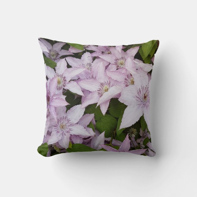 Coussin lilas ,clématite, beau, fleur,fleur de lilas, (Recto)