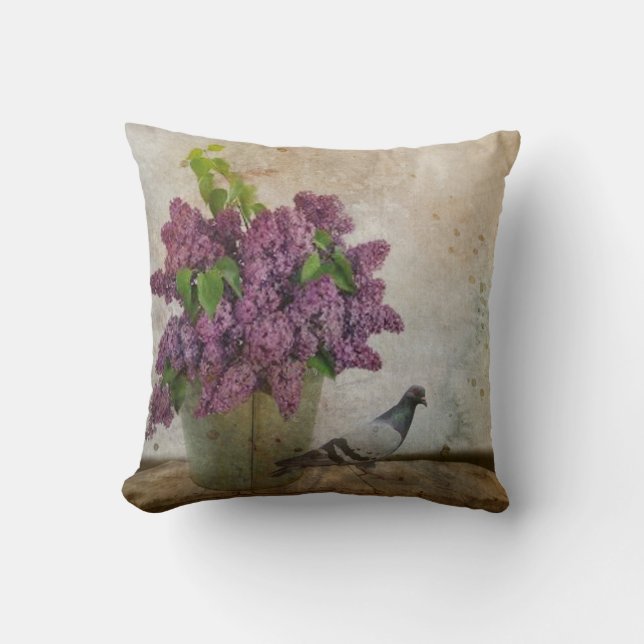 Coussin Lilas dans un vieux seau rouillé (Recto)