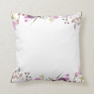 Coussin Lilas Lavande Violet Aquarelle Floral Chic