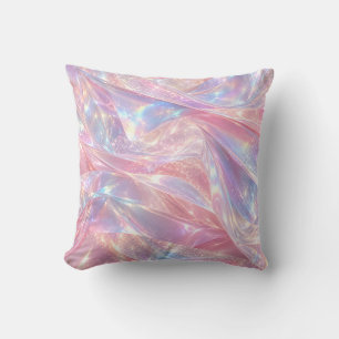 Coussin Lilas Rose Holographique Aurora Flow