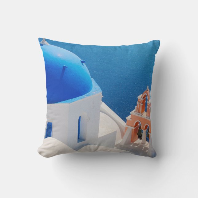 Coussin L'île grecque Santorin (Recto)