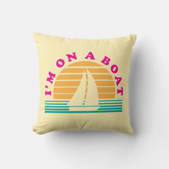 Coussin L'île isolée sur un bateau (Recto)