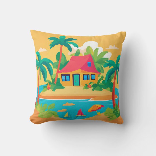 Coussin L'île tropicale Jeu d'oreiller (Recto)