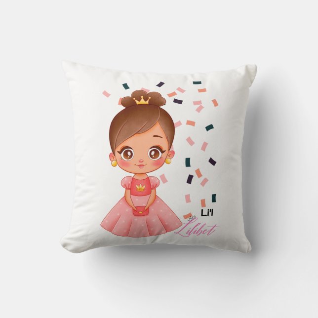 Coussin Lilibet Nommé Peach Princess Dons pour filles (Recto)