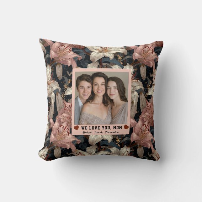 Coussin Lilies Fleur Mère Mummy Esthétique Victorienne (Recto)