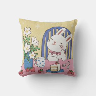 Coussin L'illustration du Tea Time de Bunny