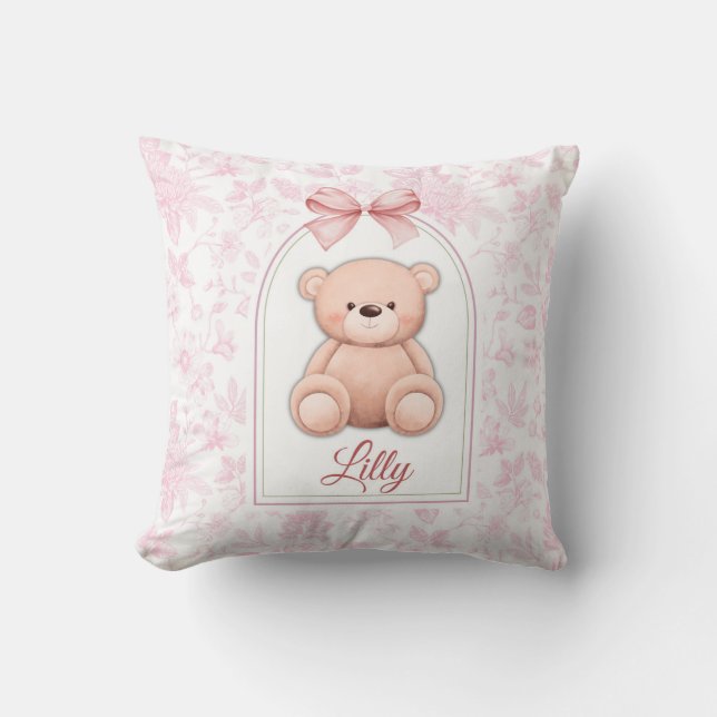 Coussin Lilly | Conception personnalisée d'ours en peluche (Recto)