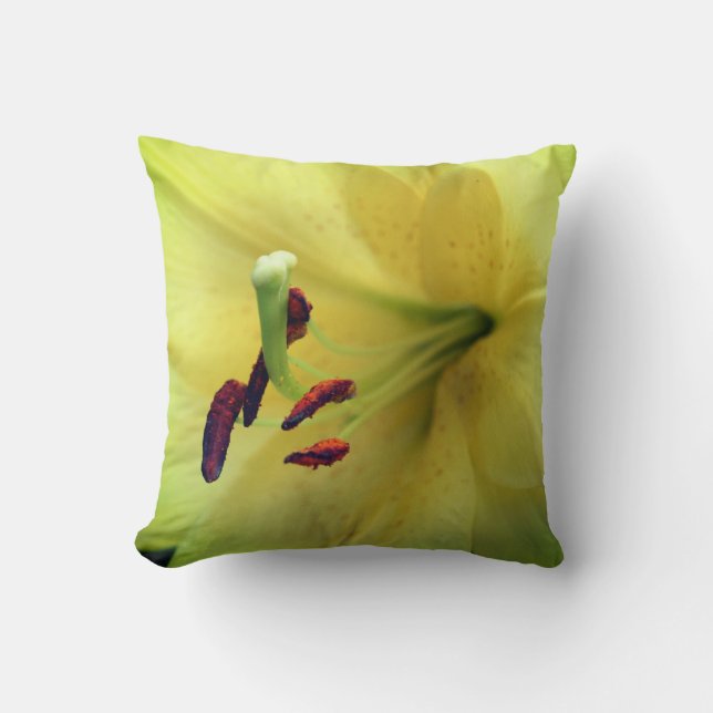 Coussin Lily jaune Fleur vers le haut (Recto)