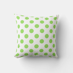 Coussin Lime et pois blancs