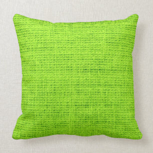 Coussin Lime Green Burlap Linen Russe Jute