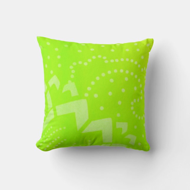 Coussin Lime Green geomentric dot stripe graphic pattern (Recto)