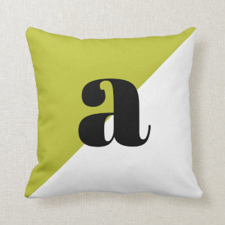 Coussin Lime Green Moderne Minimal Monogramme tendance