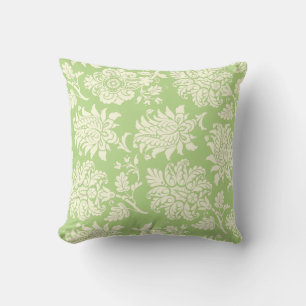 Coussin Lime Green & Yellow Damask