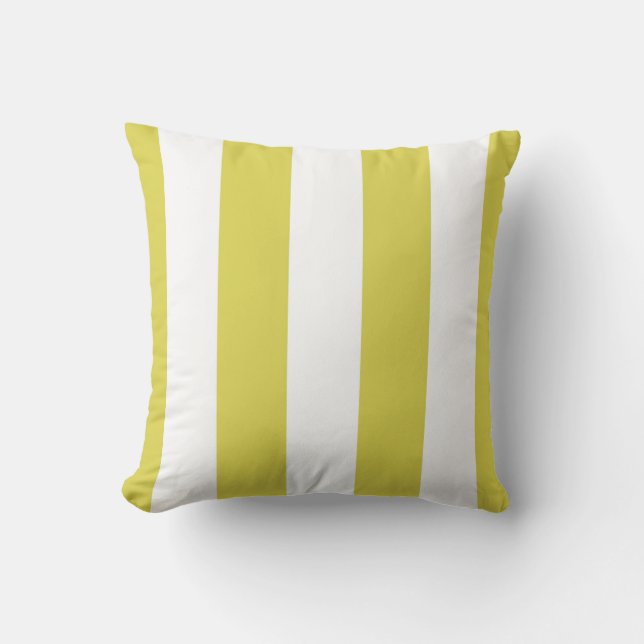 Coussin Lime Vert & Blanc Grandes Awles Décoratives (Recto)