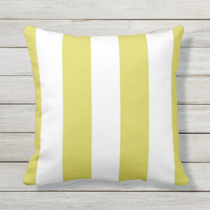 Coussin Lime Vert & Blancs Rayures Extérieur Lisse Oreill